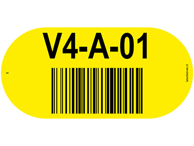 gele vloersticker met barcode 128